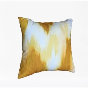 Gold-yellow-white flame stitch throw pillow 16x16